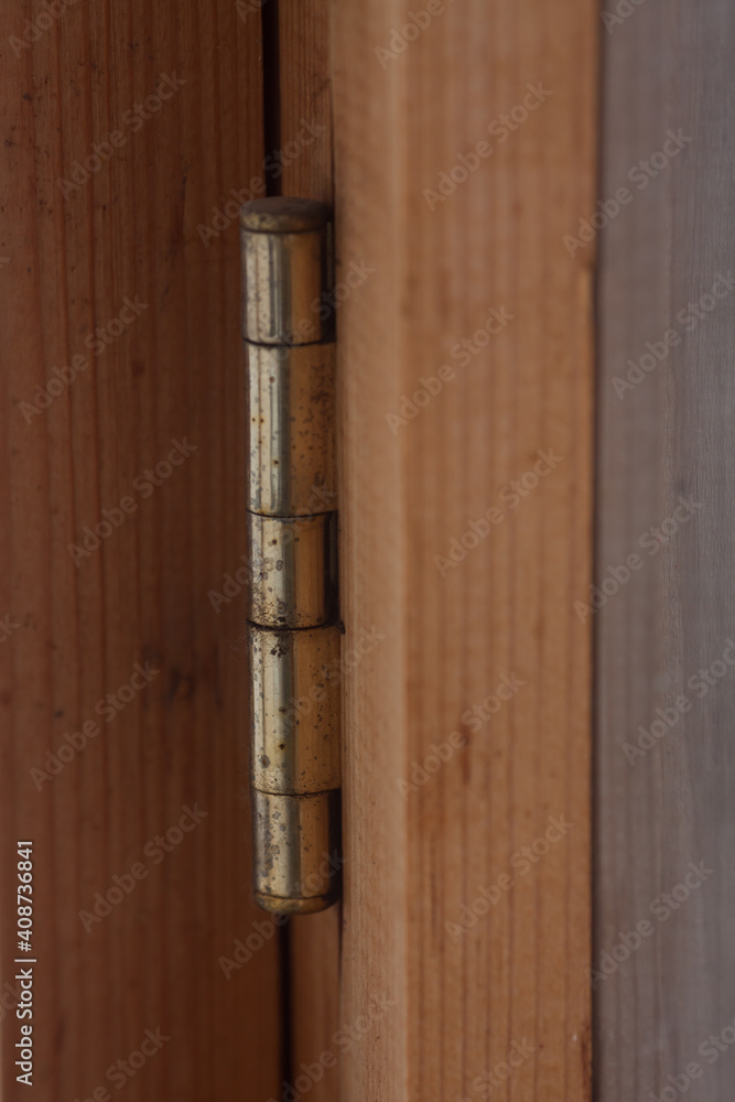Door hinge. Small window hinge for wooden surfaces. Furniture fittings Door hinge. Small window hinge for wooden surfaces. Furniture fittings