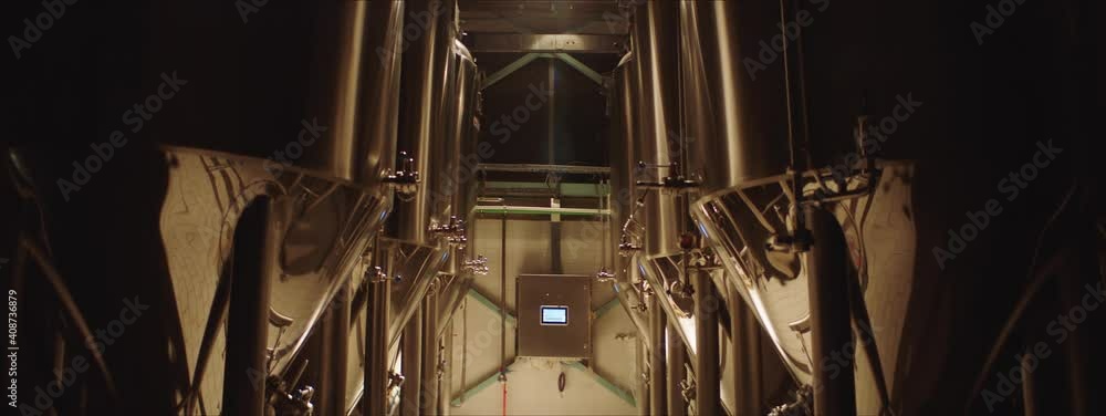 Video of fermenting vats in a milk factory. Modern equipment. Milk factory concept. Video of fermenting vats in a milk factory. Modern equipment. Milk factory concept.
