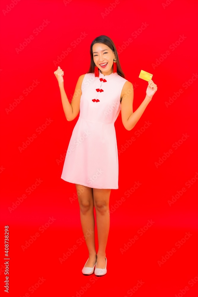 Portrait beautiful young asian woman with credit card Portrait beautiful young asian woman with credit card