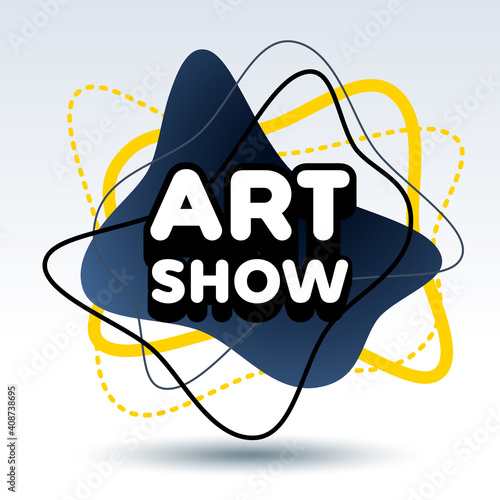 Vector creative flyer Art Show. Contemporary Logo Design 