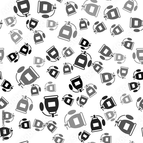 Black Perfume icon isolated seamless pattern on white background. Vector.