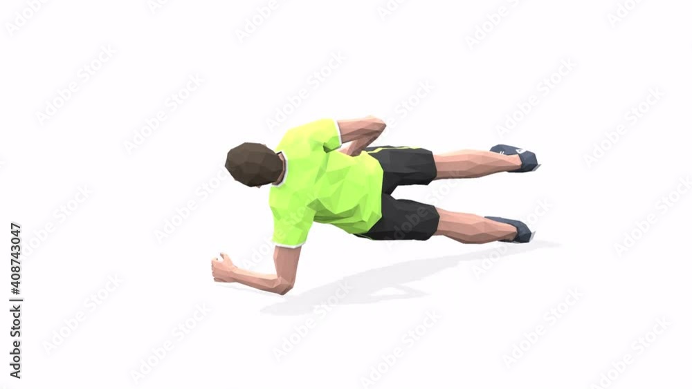 Man exercise animation 3d model on a white background in the yellow t-shirt. Low Poly Style
Turntable camera view. Man exercise animation 3d model on a white background in the yellow t-shirt. Low Poly Style
Turntable camera view.