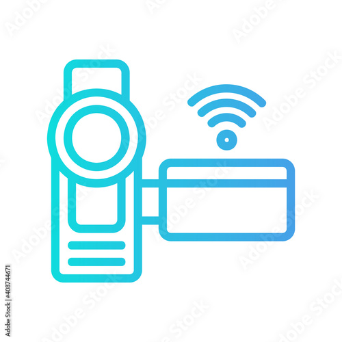 Camcorder icon vector illustration in gradient style about internet of things for any projects