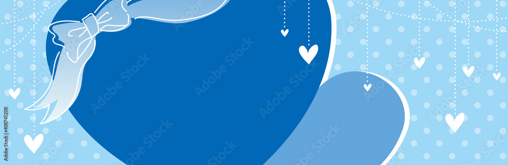 Obraz premium whiteday ホワイトデー ハート バナー POP 横長