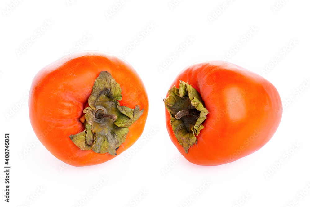 Ripe persimmon fruit isolated on white background Ripe persimmon fruit isolated on white background