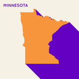 Minnesota map state neo modernism bauhaus abstract brutalism bold retro geometric cover design vector illustration