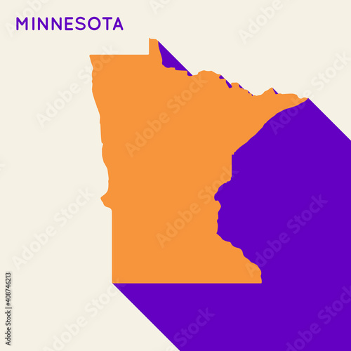 Minnesota map state neo modernism bauhaus abstract brutalism bold retro geometric cover design vector illustration