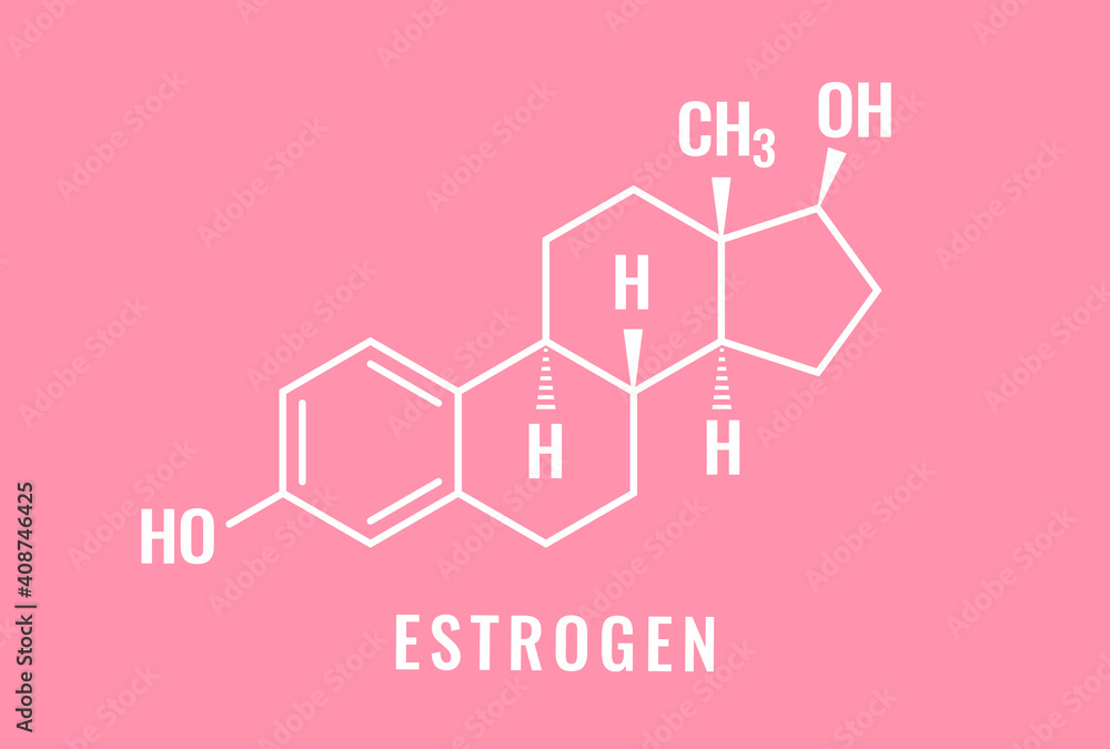 Female sex hormone Estrogen, chemical formula