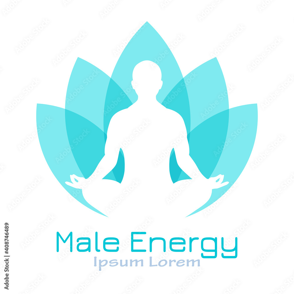 Meditation logo, male yoga icon Meditation logo, male yoga icon