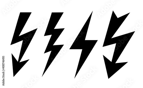 Bolt icon, lightning vector sign