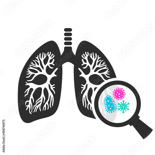 Lungs microbes vector icon