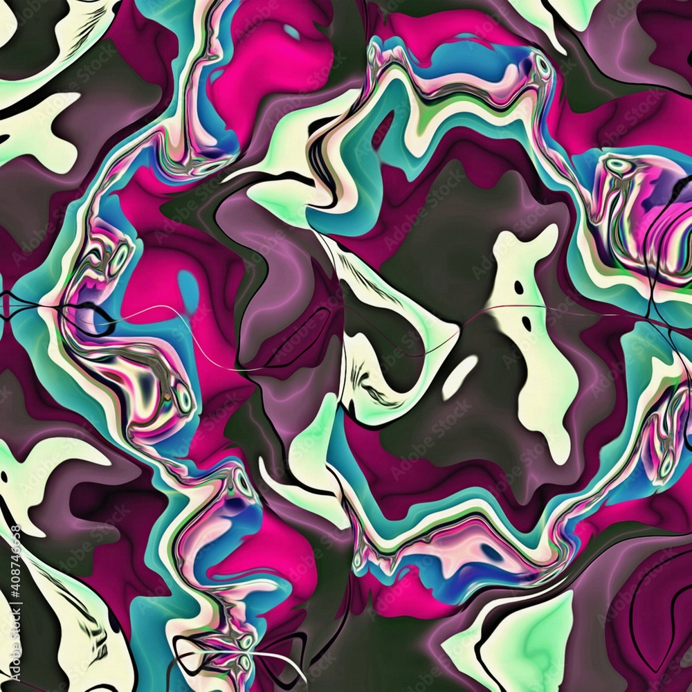 Abstract background. Psychedelic fractal, texture of brush strokes of colored paint of blurred lines and spots of different shapes and sizes Abstract background. Psychedelic fractal, texture of brush strokes of colored paint of blurred lines and spots of different shapes and sizes