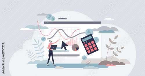 Cost per acquisition or CPA as advertising measurement tiny person concept