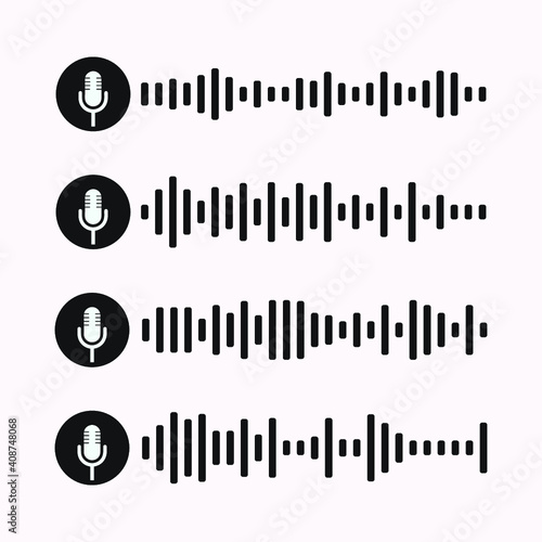 Set sound or audio wave icon. Sound wave for social media and music app. Vector graphic design.