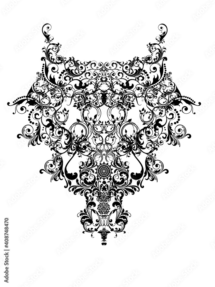 Obraz premium Ethnic tribal neckline print design 