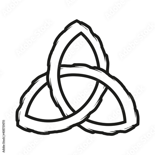 White Triquetra symbol outline style