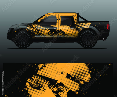 Truck decal graphic wrap vector, abstract background