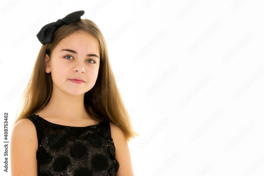 Portrait of a little girl close-up.Isolated on white background. Portrait of a little girl close-up.Isolated on white background.