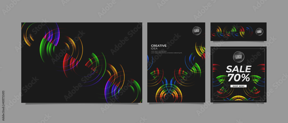 Set of Abstract circle shapes technology background. Corporate report cover, web banner, presentation, branding, poster, sale banner. vector banner background.
