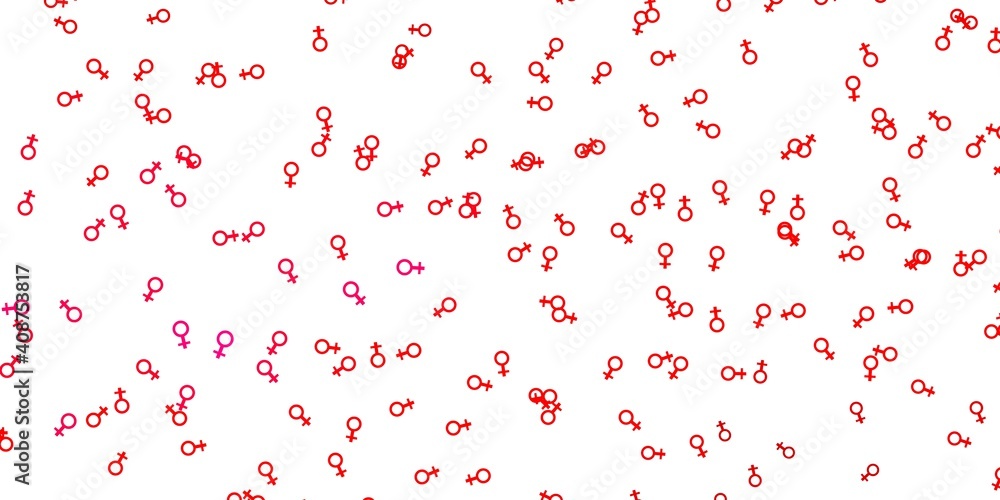 Light Pink, Red vector texture with women's rights symbols. Light Pink, Red vector texture with women's rights symbols.