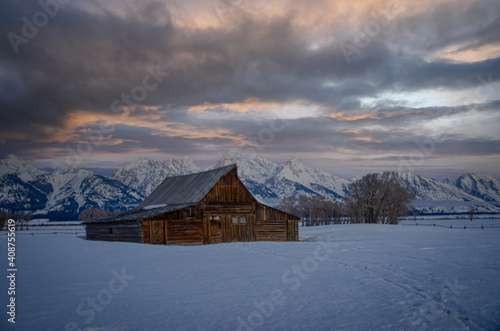 Sunset on Mormon Row