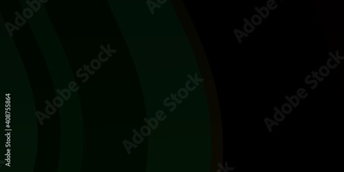 Dark Green vector pattern with curved lines.