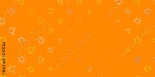 Light blue, yellow vector backdrop with virus symbols.