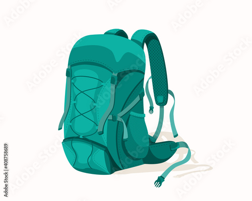 Camping backpack vector design. Bag sport hiking travel camping and climbing sport