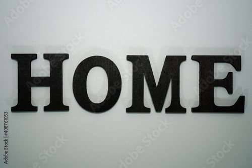 the word home on a white background