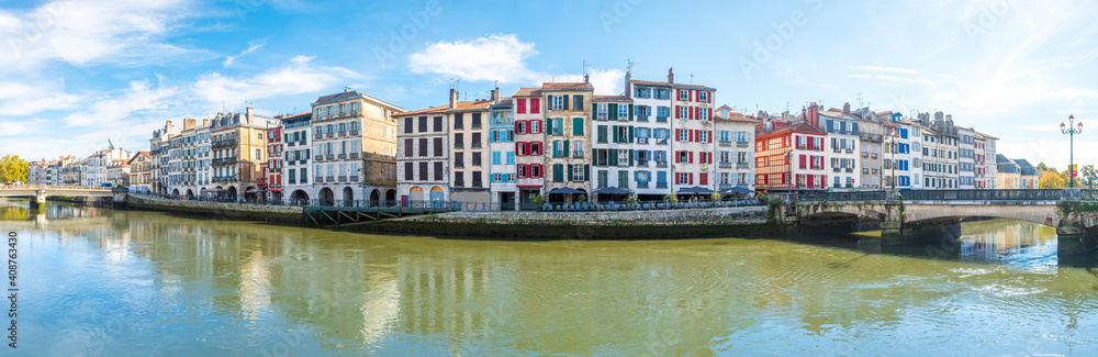 panoramic views of bayonne old town, France