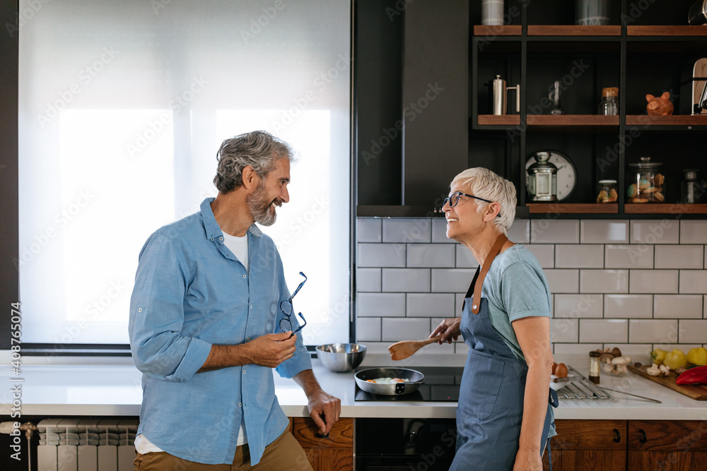 Sharing tender moments in the kitchen Sharing tender moments in the kitchen