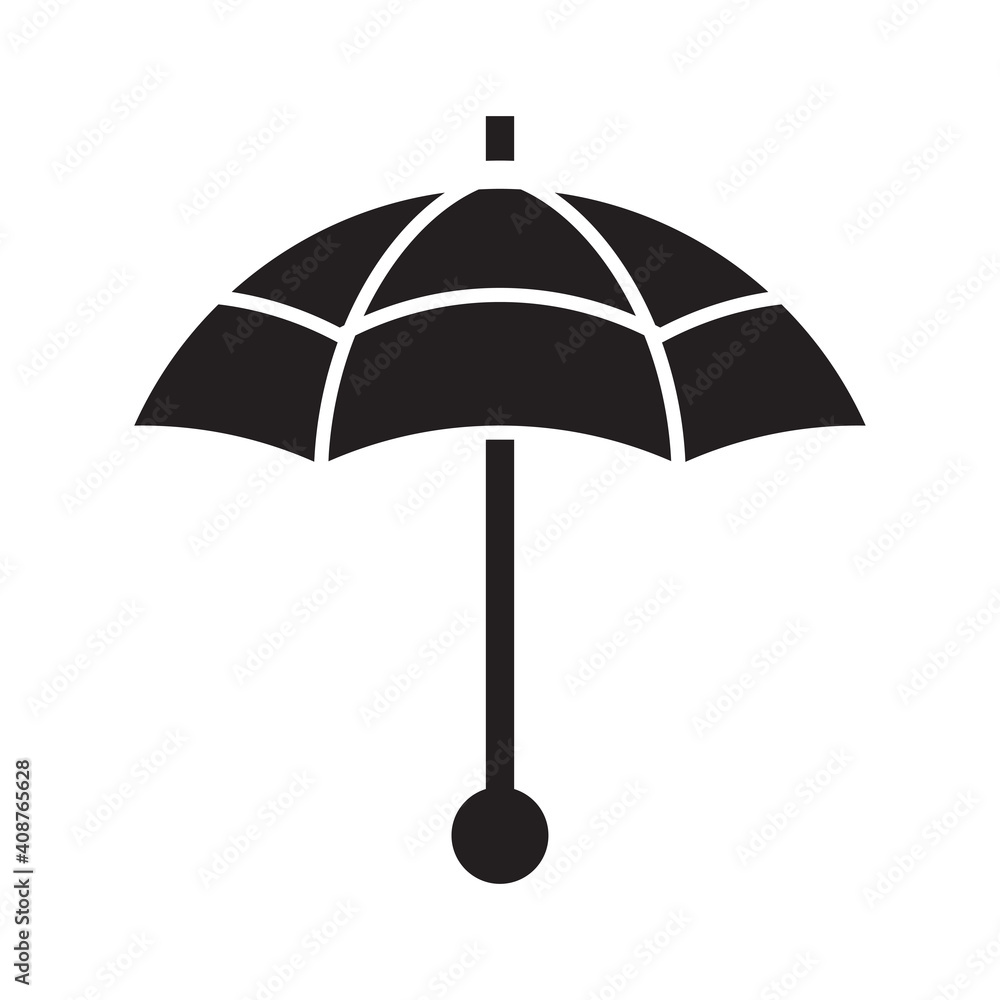 Sun Umbrella Parasol Icon in Outline Design Sun Umbrella Parasol Icon in Outline Design
