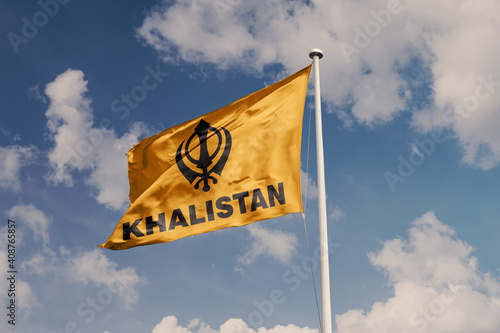3d illustration of the flag of khalistan photo