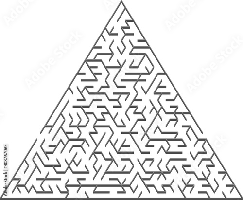 Vector pattern with a gray triangular 3D labyrinth.