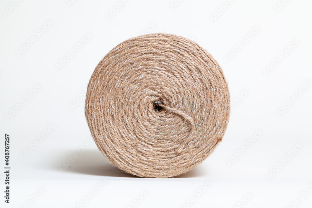 Roll of twine on white background Roll of twine on white background