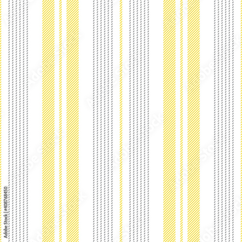 Stripe pattern in ultimate grey and illuminating yellow. Seamless textured geometric pattern for dress, skirt, skirt, bed sheet, or other modern spring summer fashion textile print.