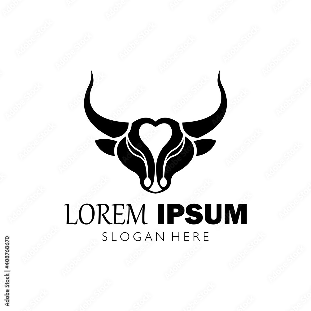 bulls head logo vector icon illustration design template bulls head logo vector icon illustration design template