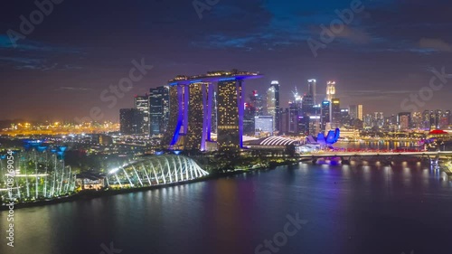 Wallpaper Mural SINGAPORE - FEBRUARY 2: Aerial drone view of Singapore business district and city, Marina Bay is bay located in the Central Area of Singapore on February 2, 2020 in Singapore. Torontodigital.ca