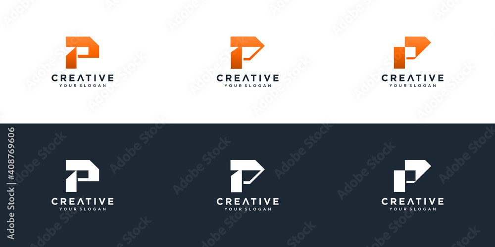 p logo design template initials p logo design template initials