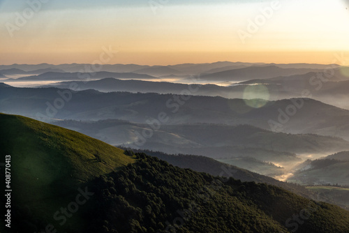 sunrise over the mountians. Carpathian. Ukraine