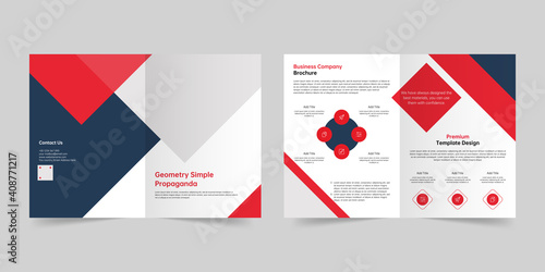 Clean geometric company creative brochure vector template