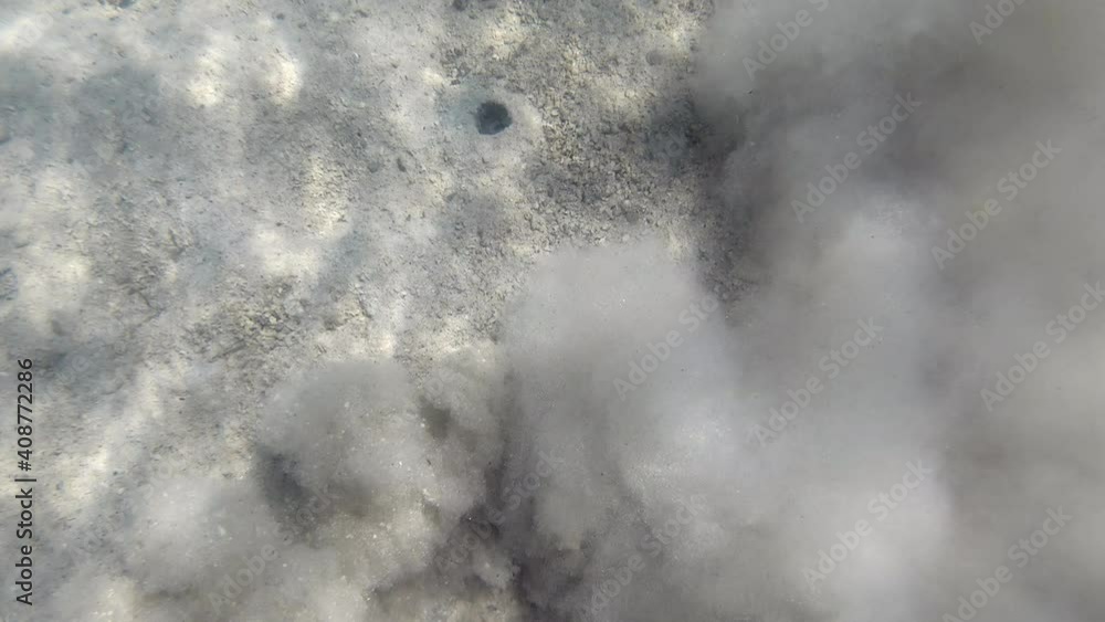 Flowing sand dust underwater lock down view Flowing sand dust underwater lock down view