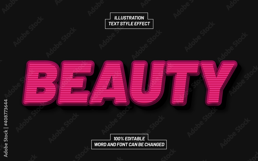 Beauty 3D Bold Text Style Effect