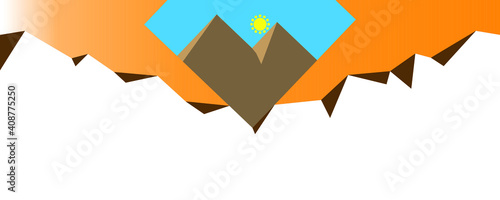 banner with mountain icon photo