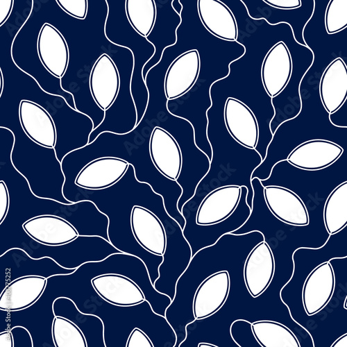 Leaf seamless pattern. Leavesbackground. Repeated pattern branch flower. Leaf plant. Floral leaf. Repeating foliage lattice for design wallpaper, textiles, covers, cases, prints. Vector illustration