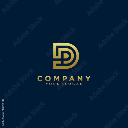 Set of letter d logo collection with golden colour, modern concept. for business and company. Premium Vector. part 1