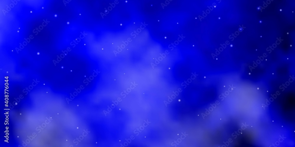 Fototapeta premium Dark BLUE vector background with colorful stars.