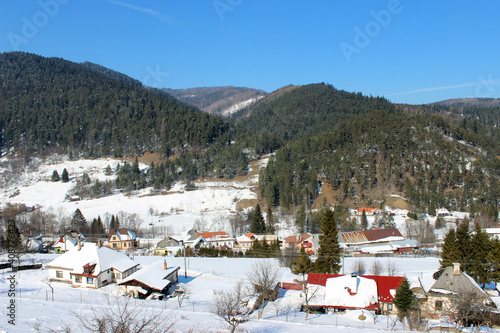 Winter country from a hill