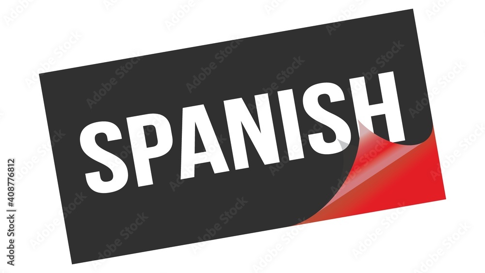 SPANISH text on black red sticker stamp. SPANISH text on black red sticker stamp.