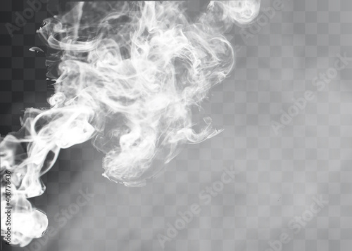 Transparent special effect stands out with fog or smoke. White cloud vector, fog or smog.